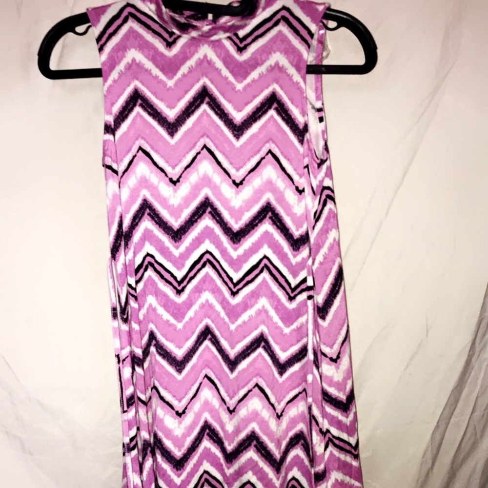 Justice Pink, black and white Sleeveless Dress